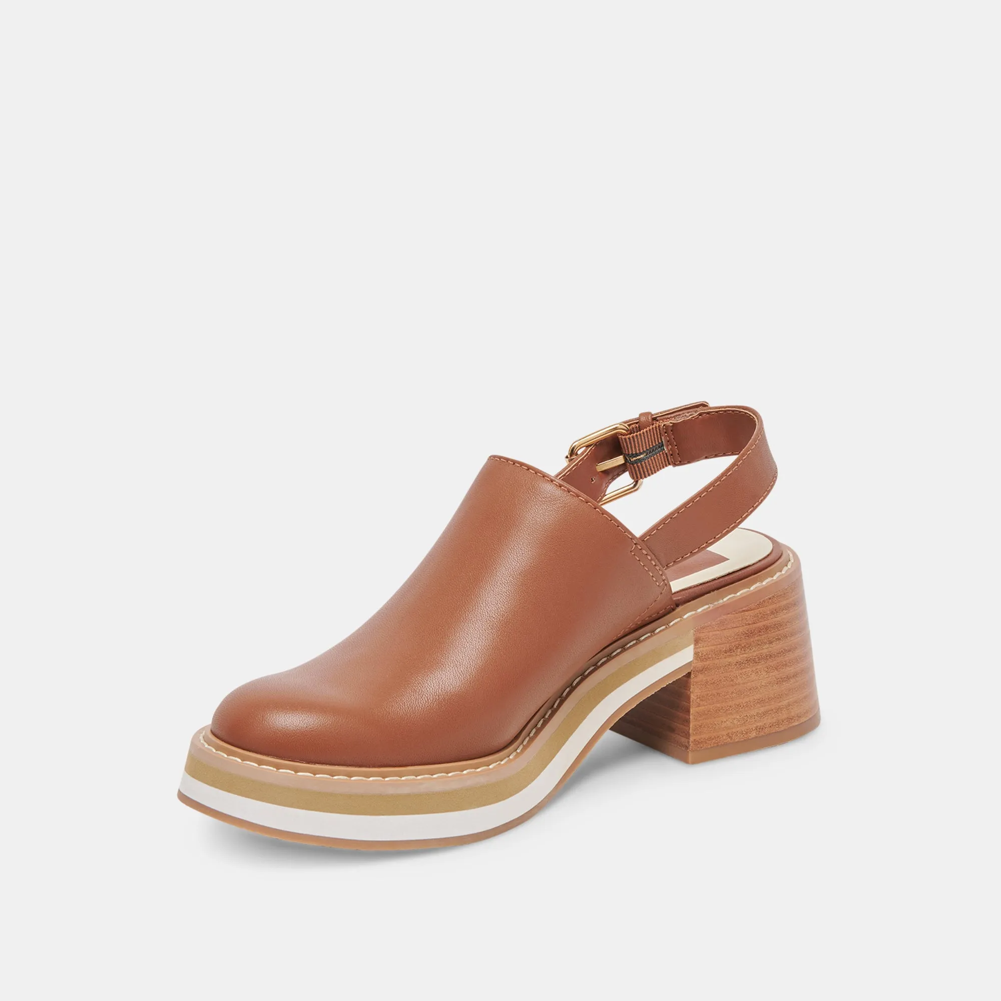 HANIAH TALONS CUIR MARRON