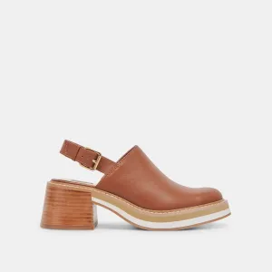 HANIAH TALONS CUIR MARRON