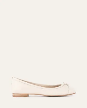 HERMIONE BALLERINES EN CUIR BLANC CASSÉ