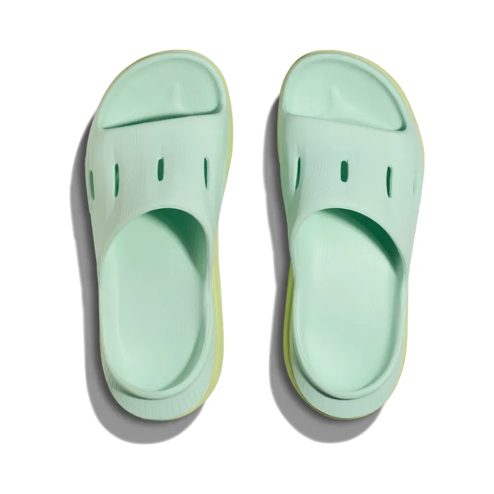 Hoka Ora Recovery Slide Sandal 3 en Aqua Breeze/Jus de Céleri