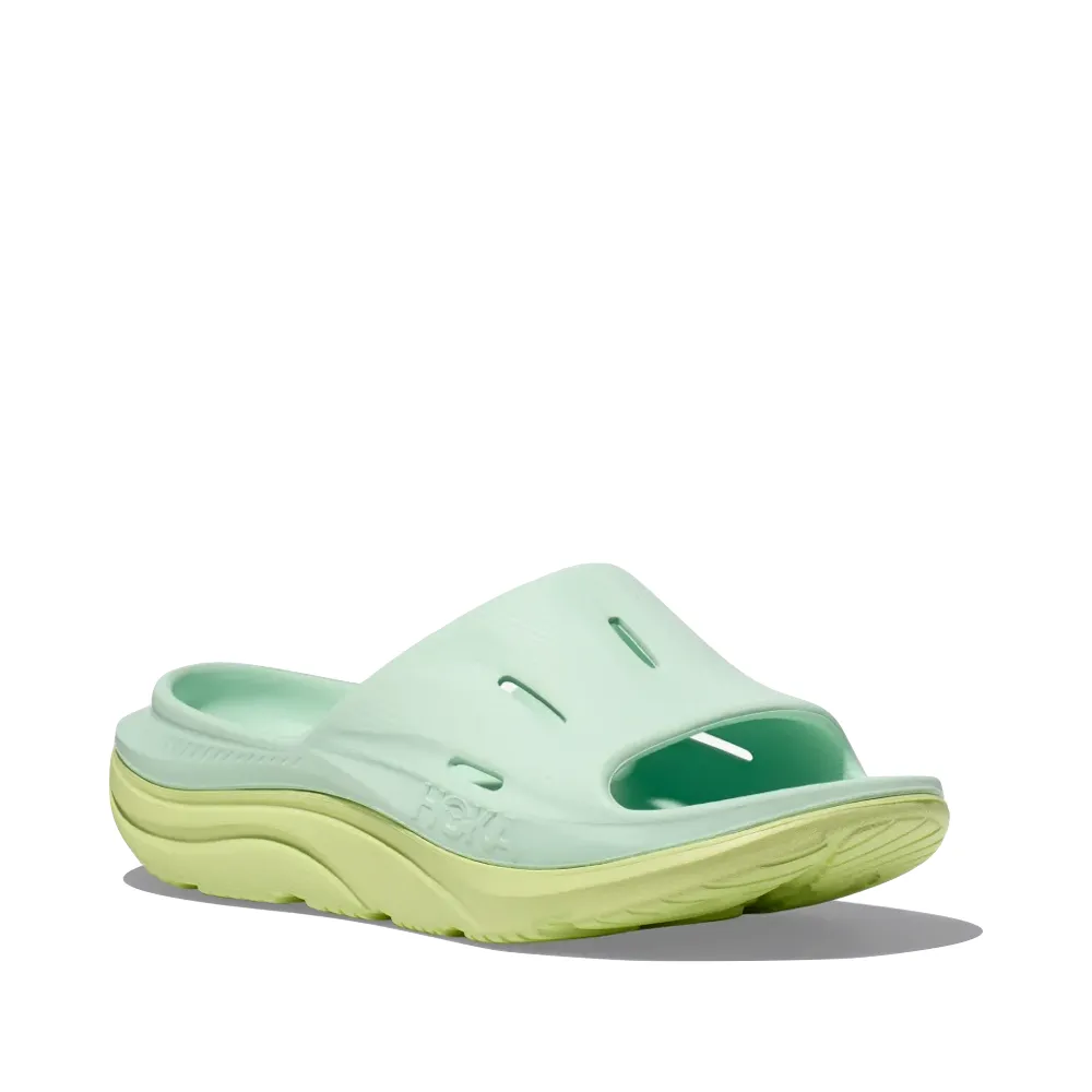 Hoka Ora Recovery Slide Sandal 3 en Aqua Breeze/Jus de Céleri