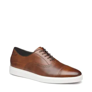 Johnston & Murphy Hommes Brody Cap Toe en Cuir Brun Teinté à la Main