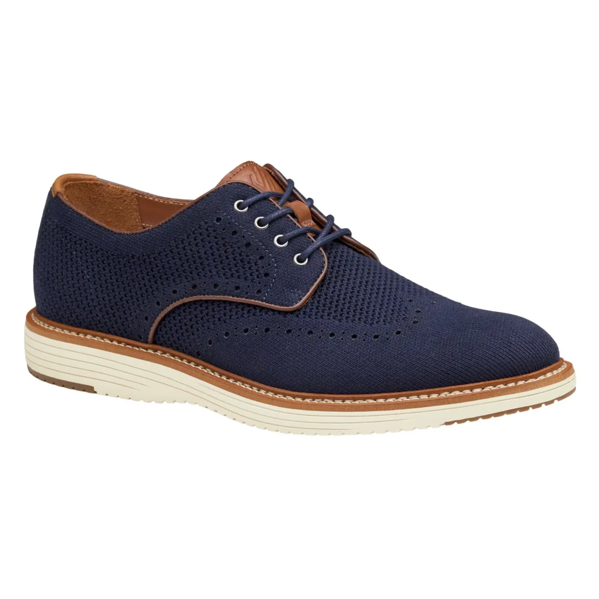 Johnston & Murphy Hommes Upton Knit Wing Tip Marine