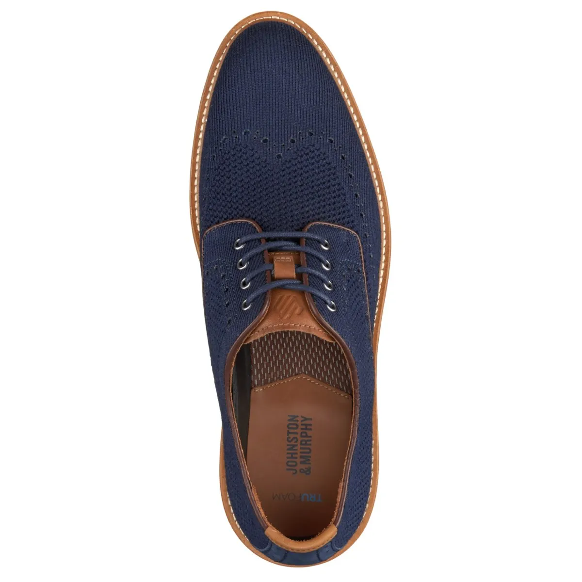Johnston & Murphy Hommes Upton Knit Wing Tip Marine