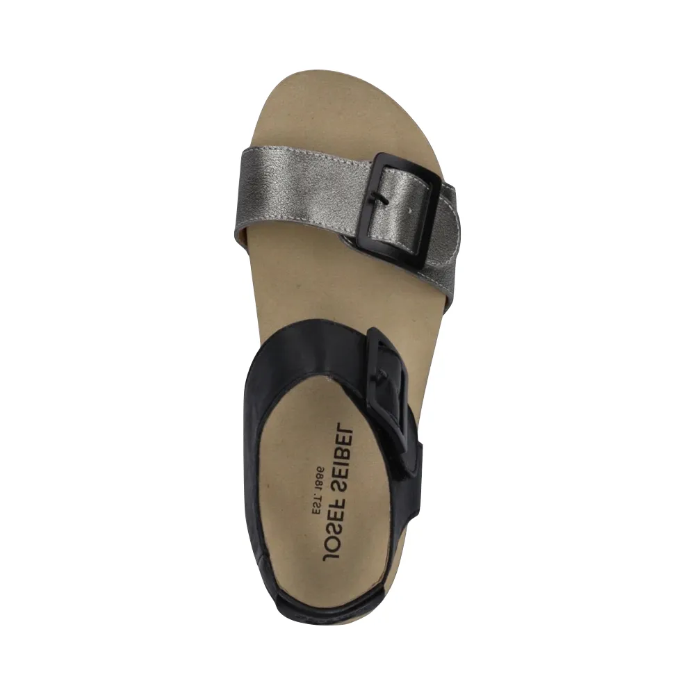 Josef Seibel Sandale à talon compensé Quinn 02 pour femme en basalte
