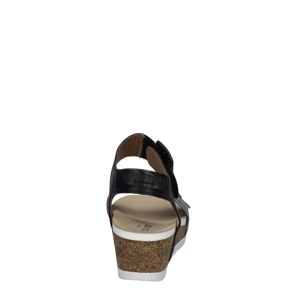 Josef Seibel Sandale à talon compensé Quinn 02 pour femme en basalte