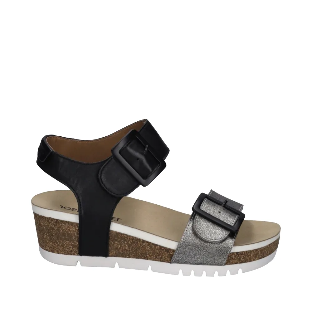Josef Seibel Sandale à talon compensé Quinn 02 pour femme en basalte