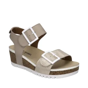 Josef Seibel Femme Quinn 02 Sandale à Talon Compensé en Crème