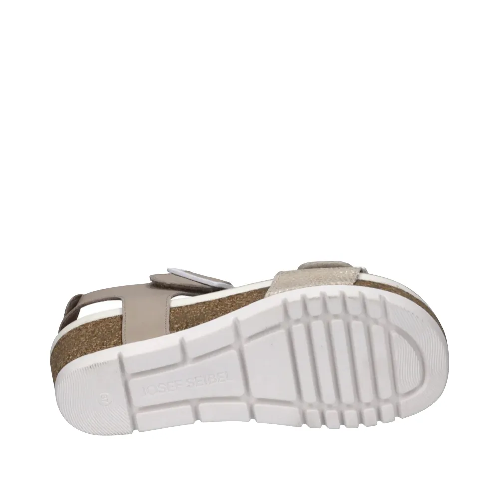 Josef Seibel Femme Quinn 02 Sandale à Talon Compensé en Crème