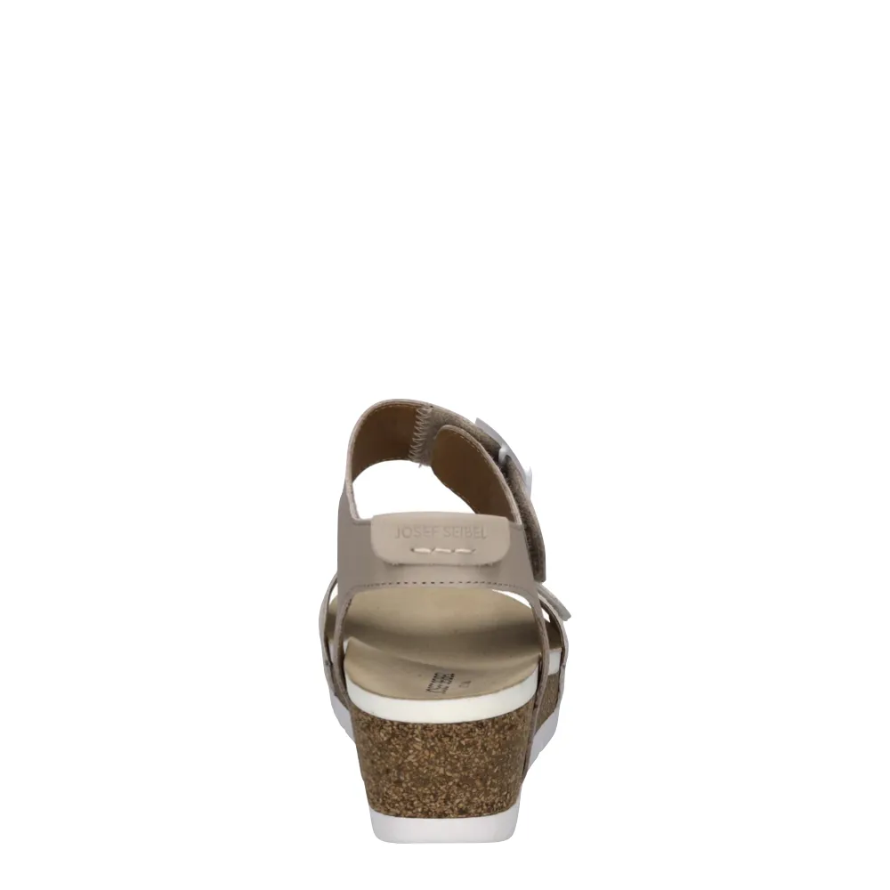 Josef Seibel Femme Quinn 02 Sandale à Talon Compensé en Crème