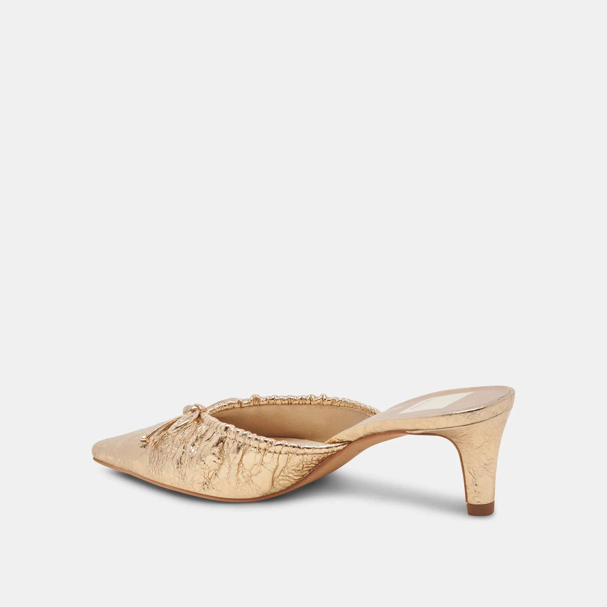 KAIRI TALONS MOYENS CUIR DISTRESSÉ DORÉ