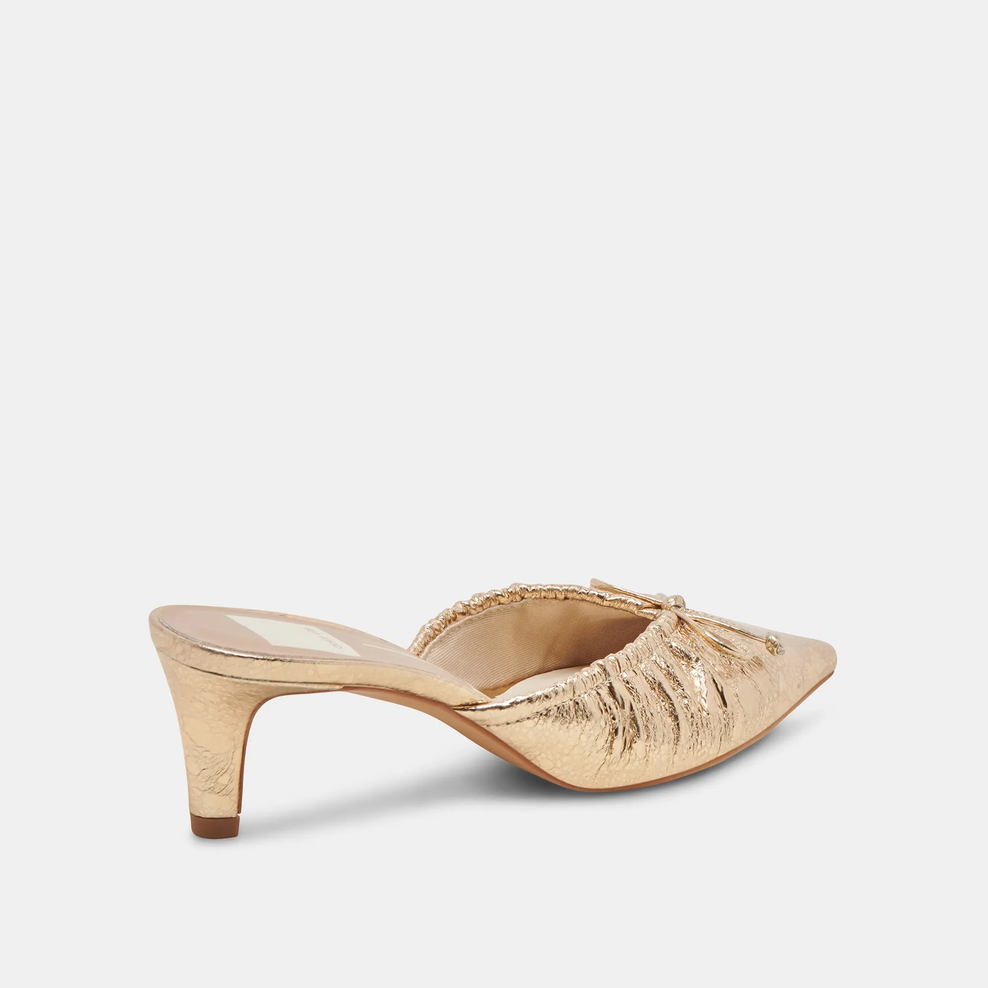 KAIRI TALONS MOYENS CUIR DISTRESSÉ DORÉ