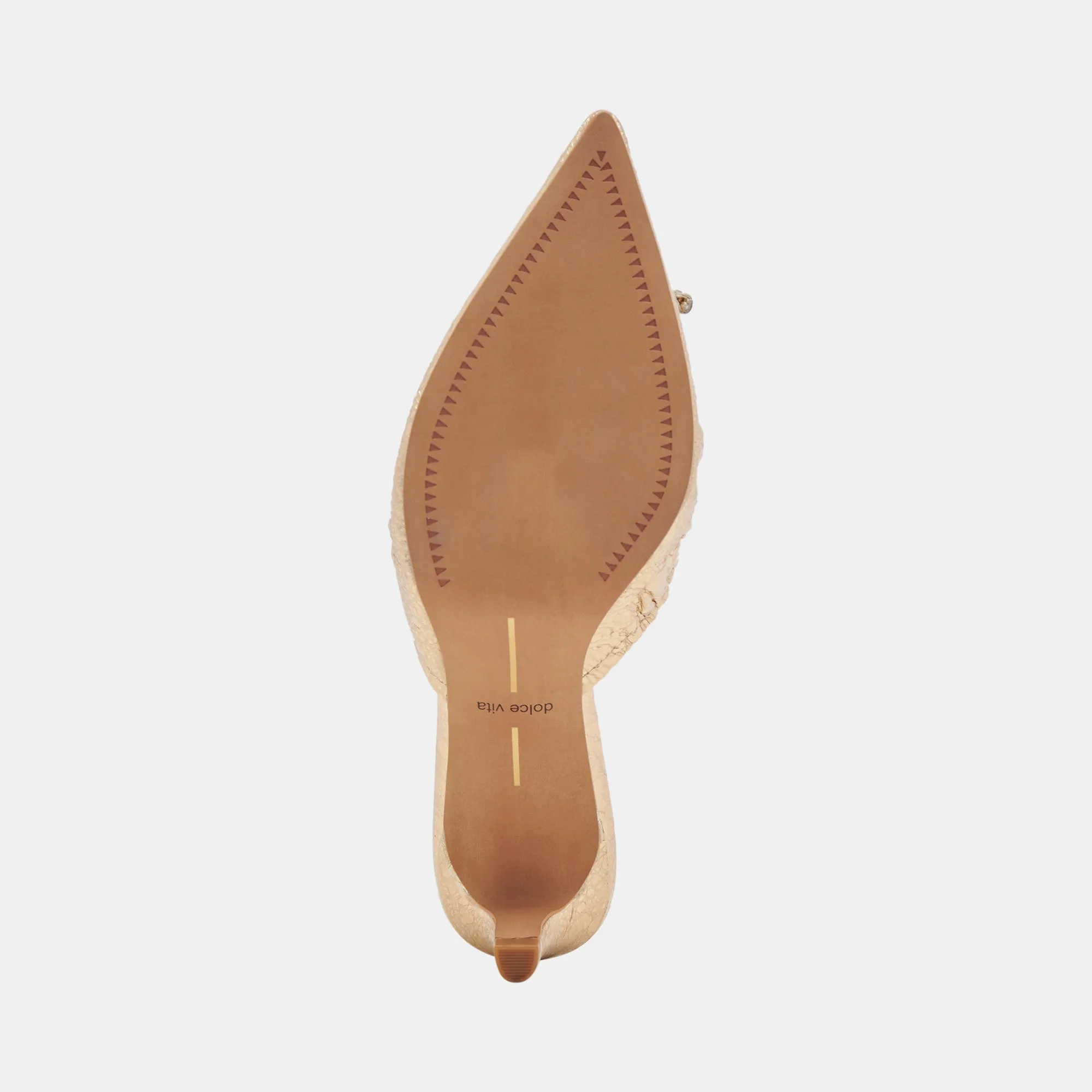 KAIRI TALONS MOYENS CUIR DISTRESSÉ DORÉ