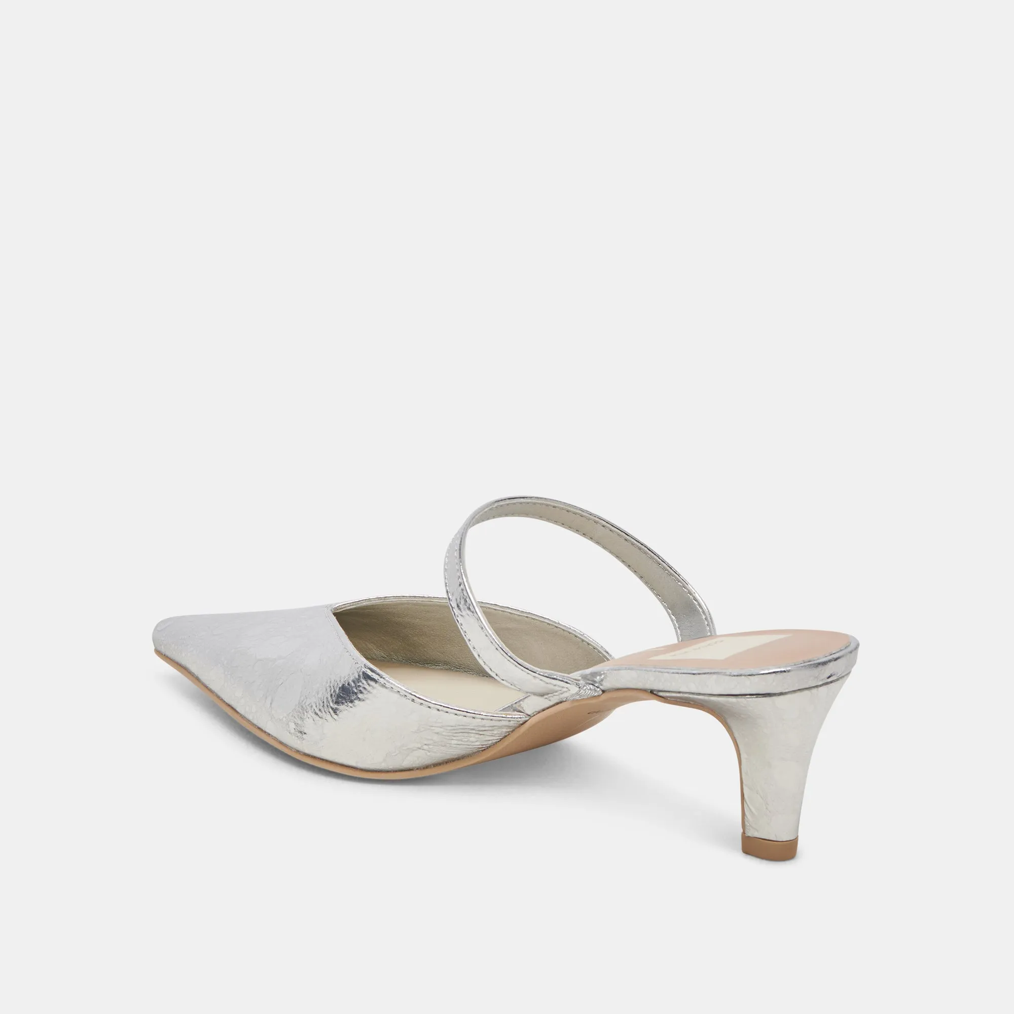 KANIKA TALONS MOYENS ARGENT CUIR DISTRESSÉ