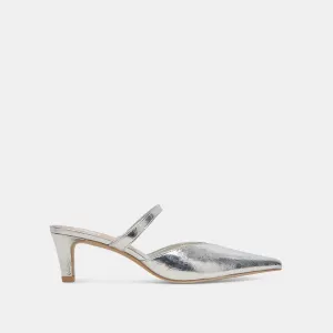 KANIKA TALONS MOYENS ARGENT CUIR DISTRESSÉ