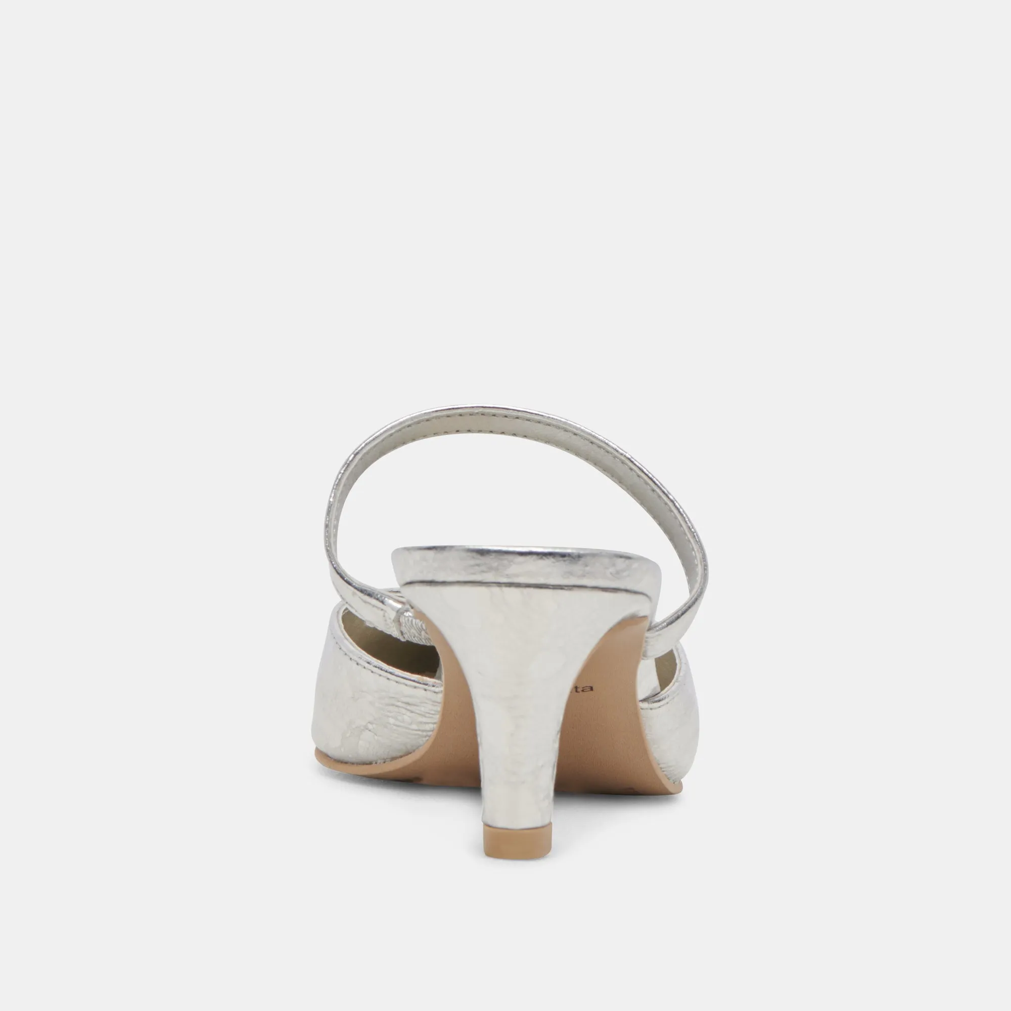 KANIKA TALONS MOYENS ARGENT CUIR DISTRESSÉ