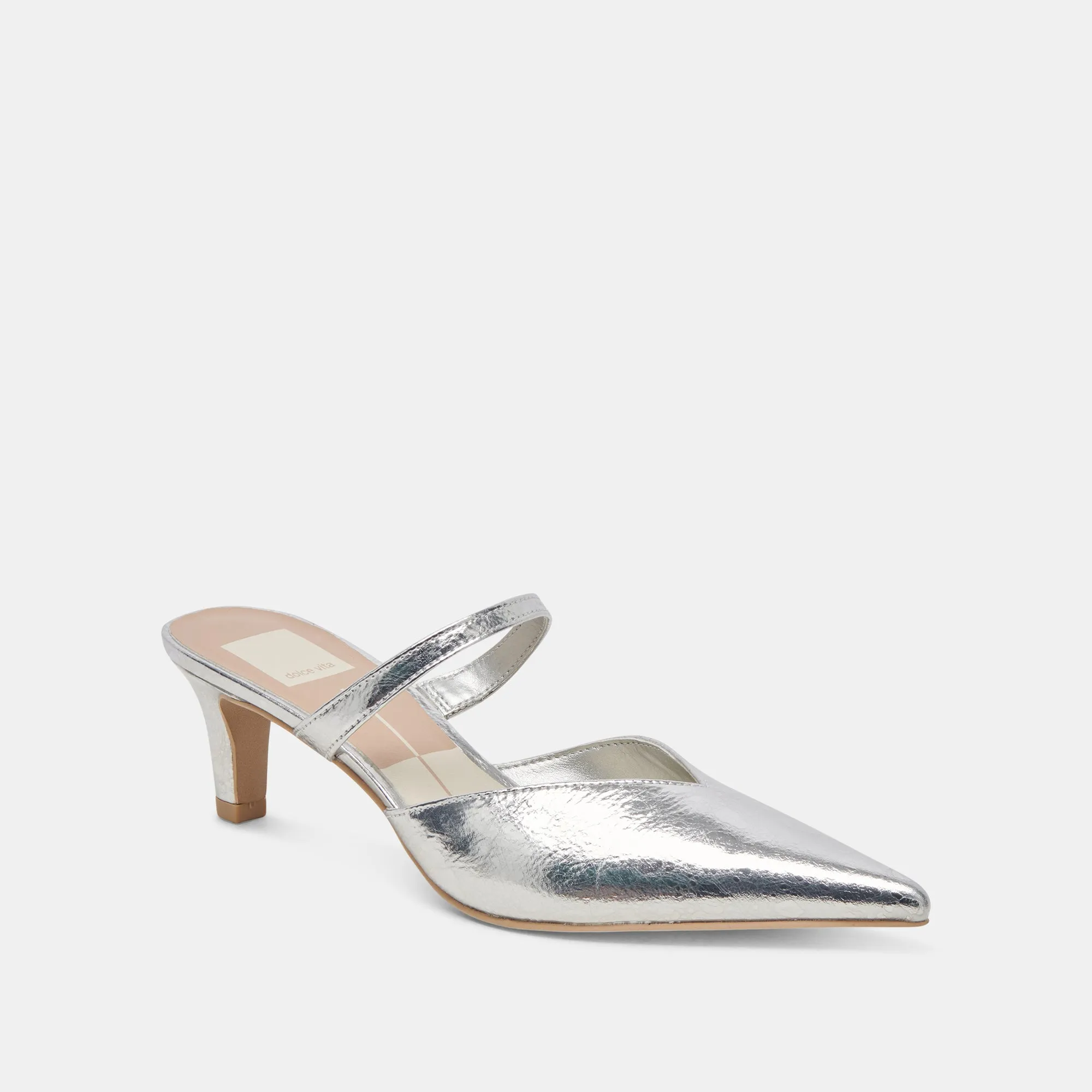 KANIKA TALONS MOYENS ARGENT CUIR DISTRESSÉ