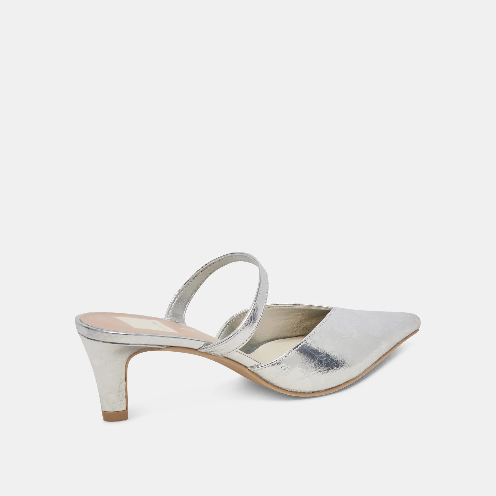 KANIKA TALONS MOYENS ARGENT CUIR DISTRESSÉ