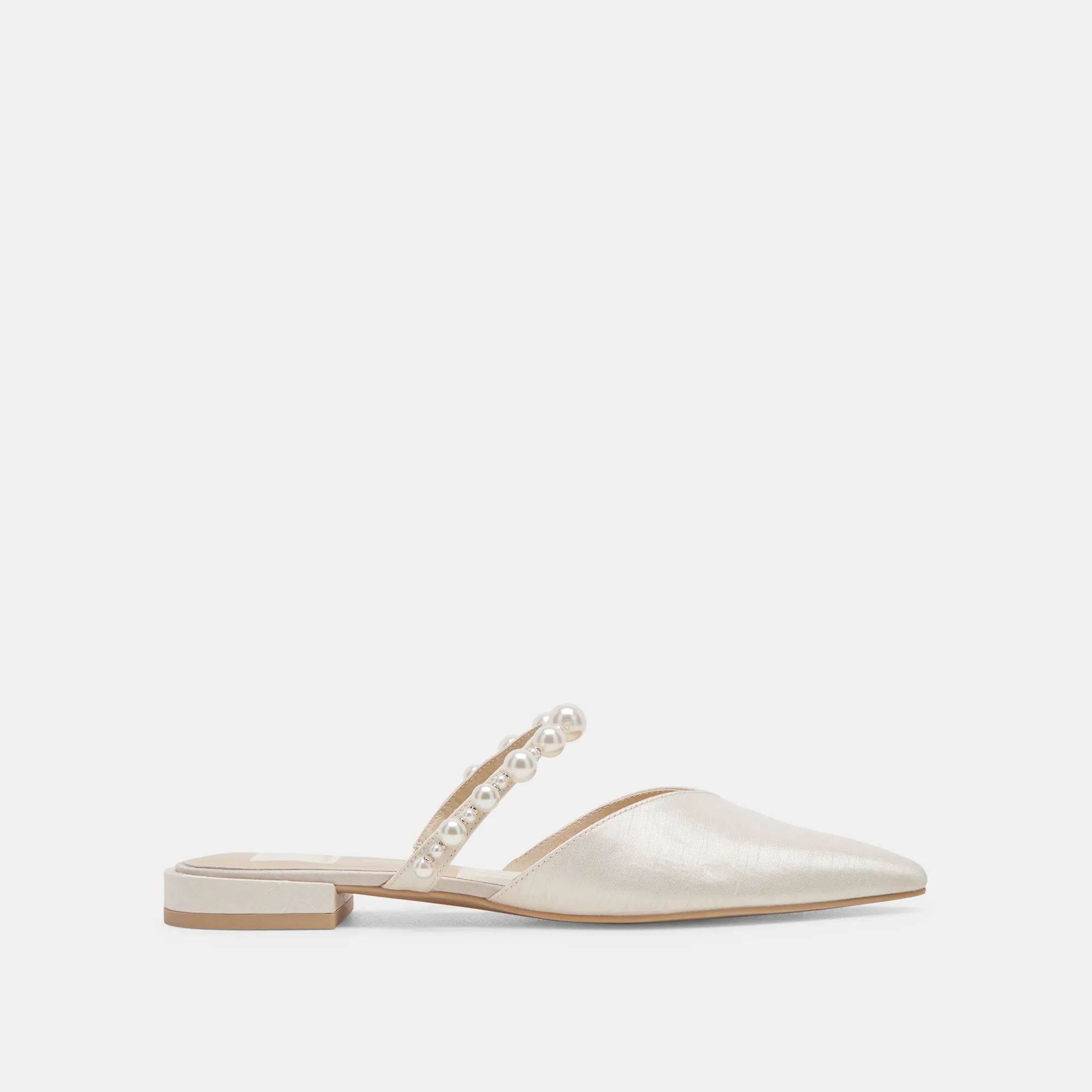 KANIKA PEARL WIDE FLATS PERLES VANILLE
