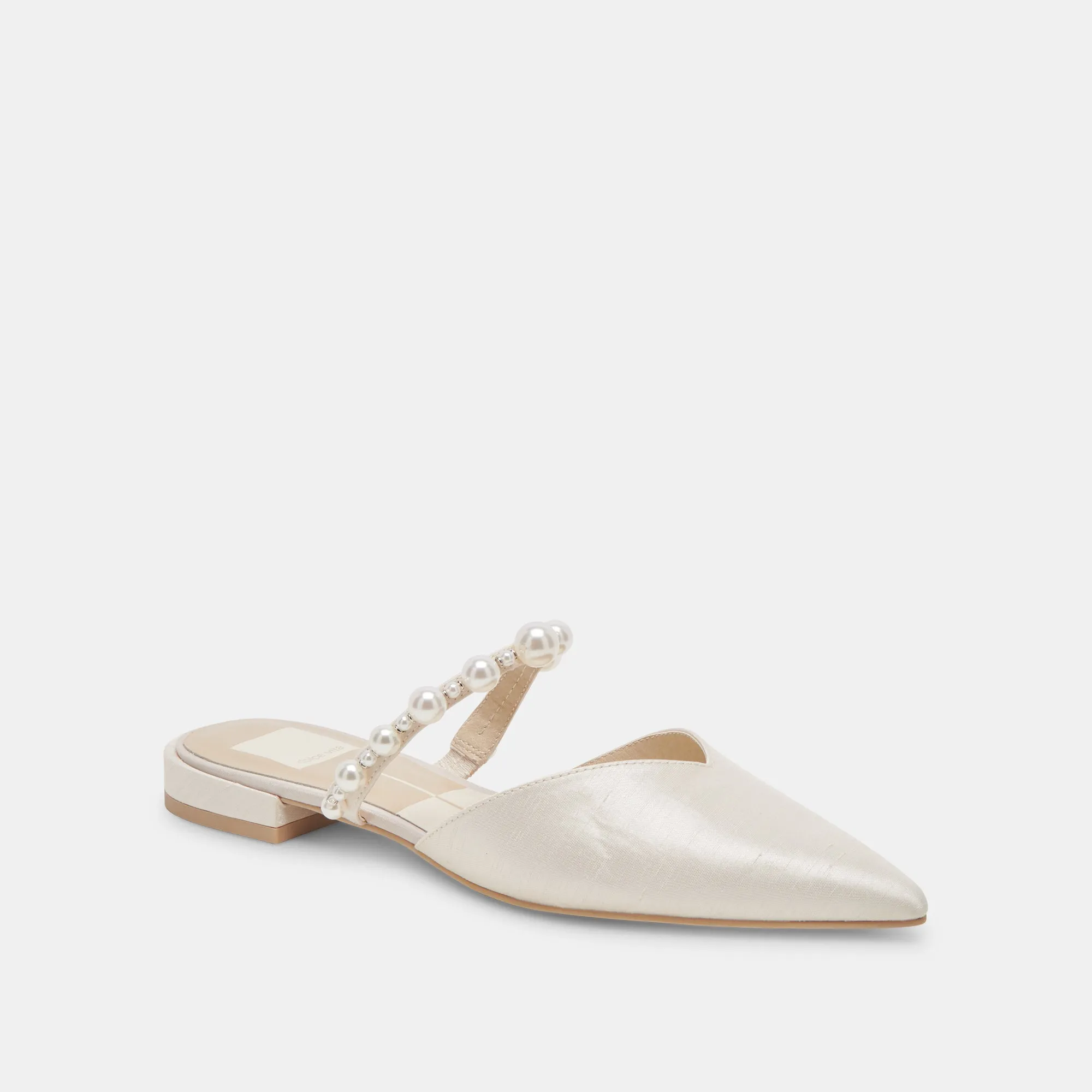 KANIKA PEARL WIDE FLATS PERLES VANILLE