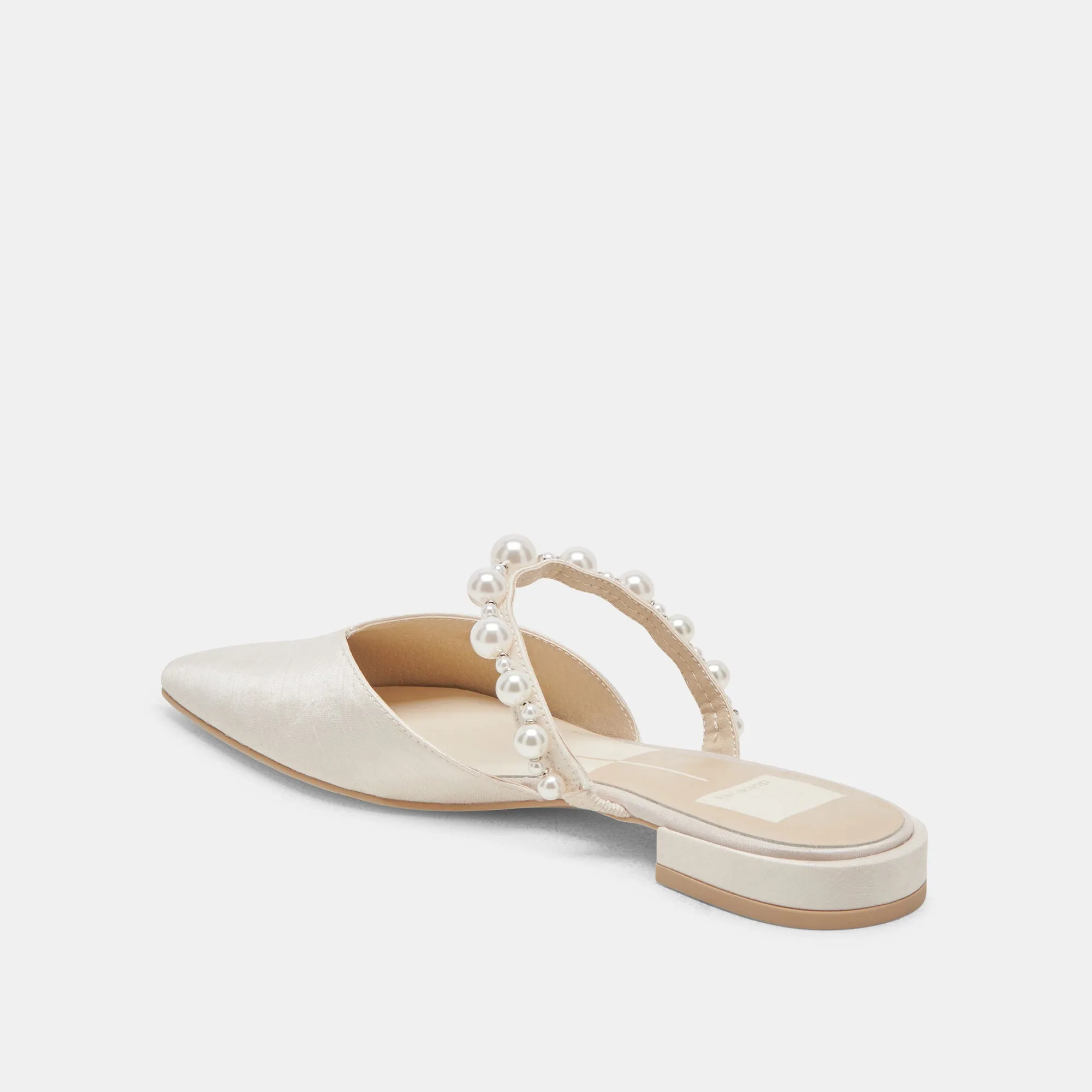 KANIKA PEARL WIDE FLATS PERLES VANILLE