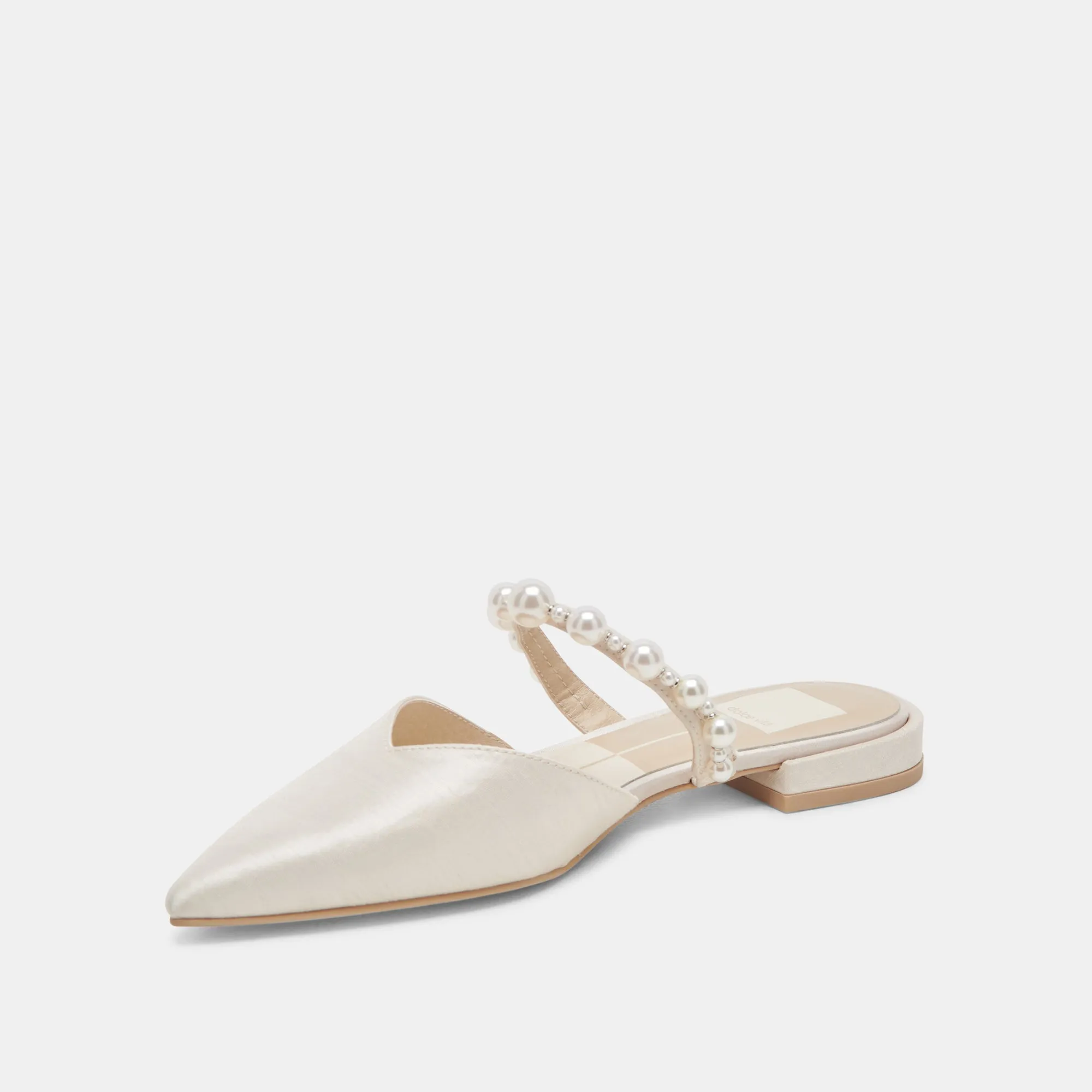 KANIKA PEARL WIDE FLATS PERLES VANILLE