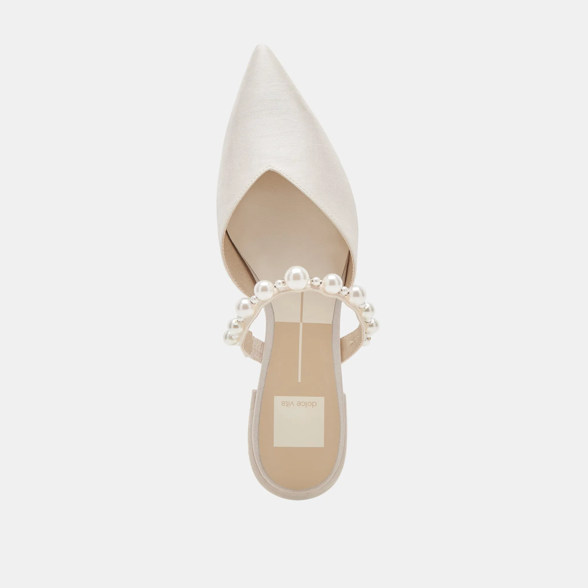 KANIKA PEARL WIDE FLATS PERLES VANILLE