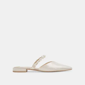 KANIKA PEARL WIDE FLATS PERLES VANILLE