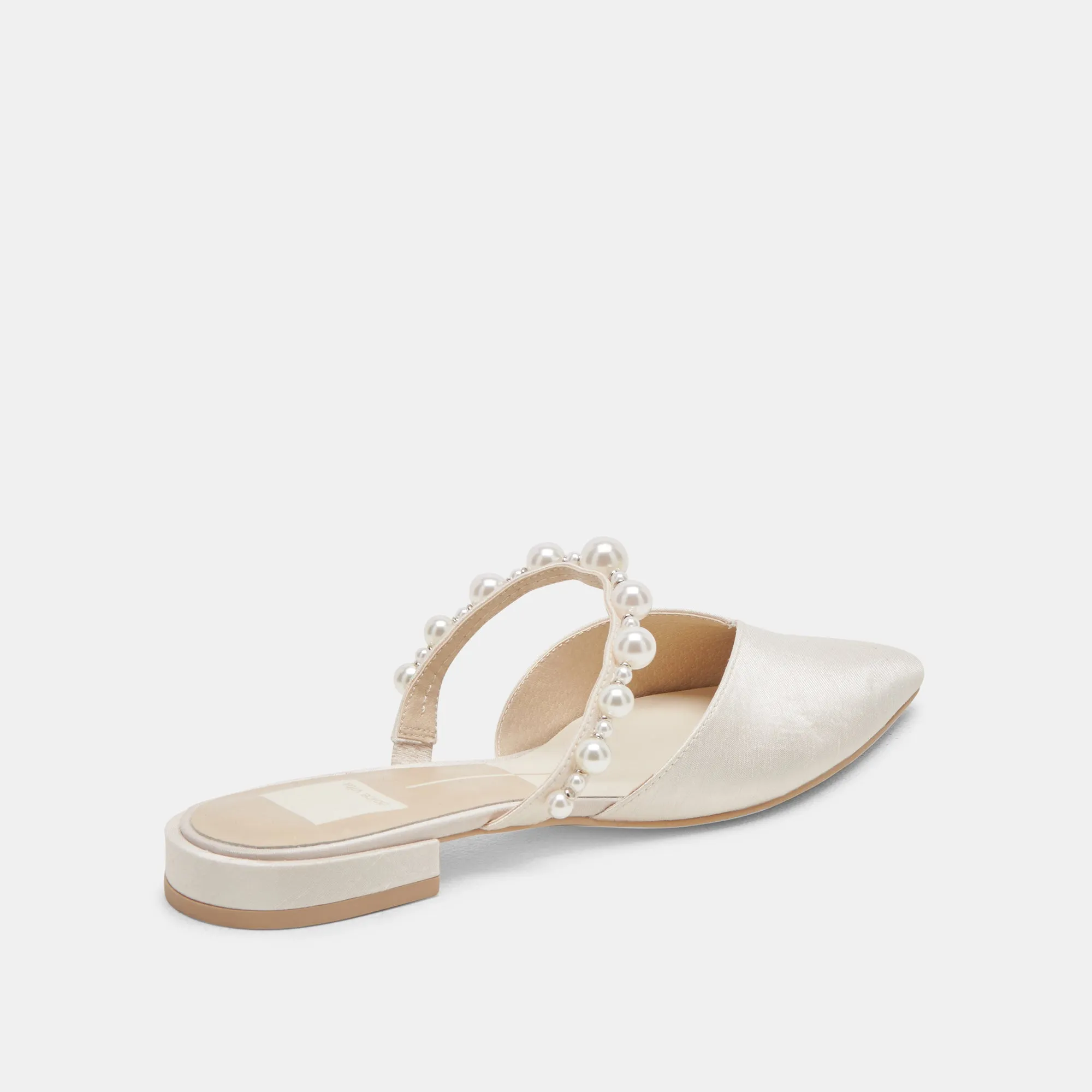 KANIKA PEARL WIDE FLATS PERLES VANILLE