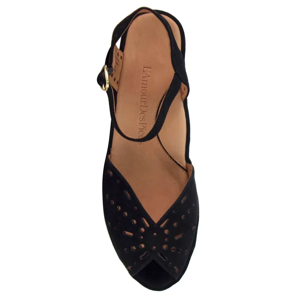 L'Amour Des Pieds Brenn Femme en Suède Noir