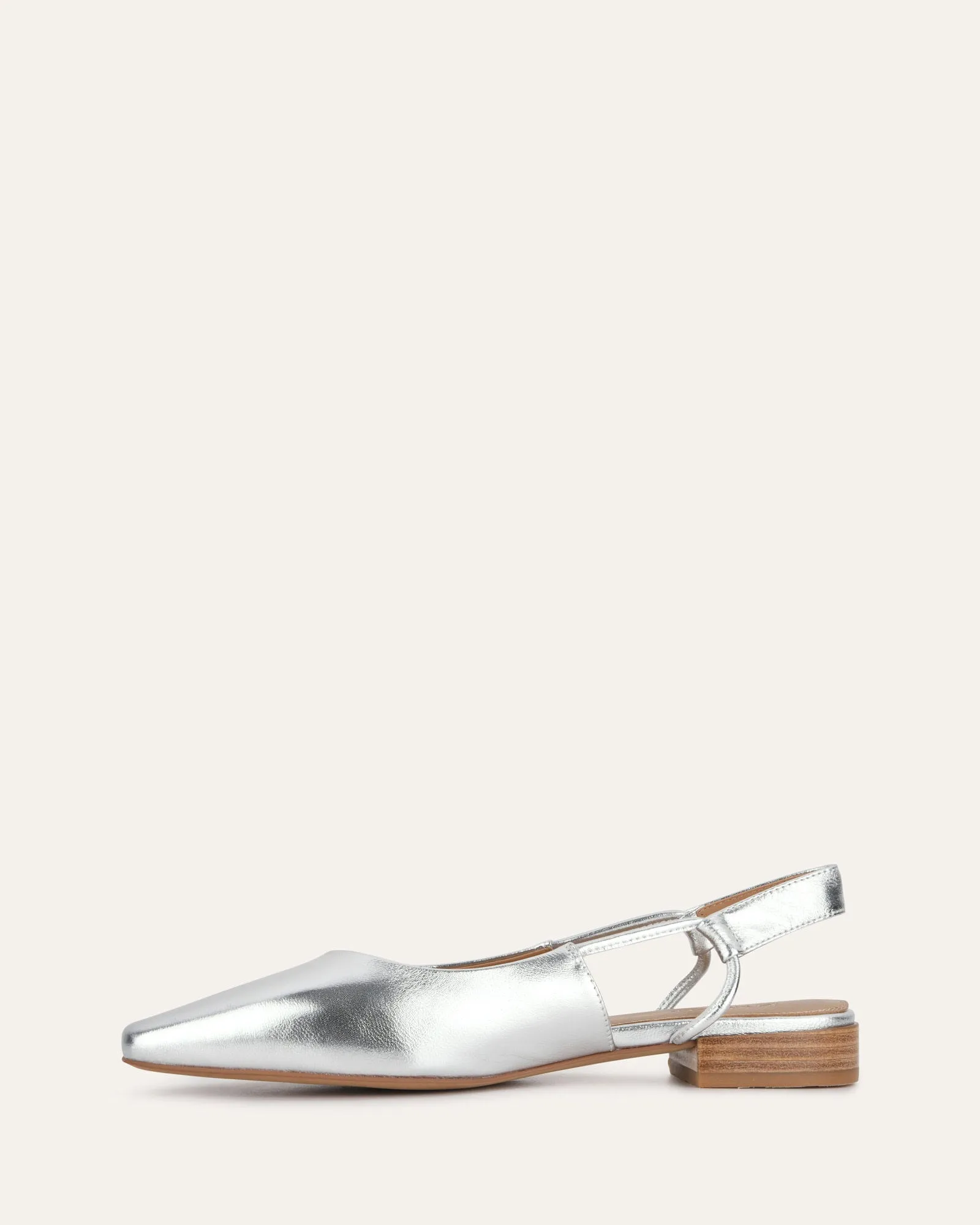 LARISSA ROBE BALLERINES CUIR ARGENTÉ