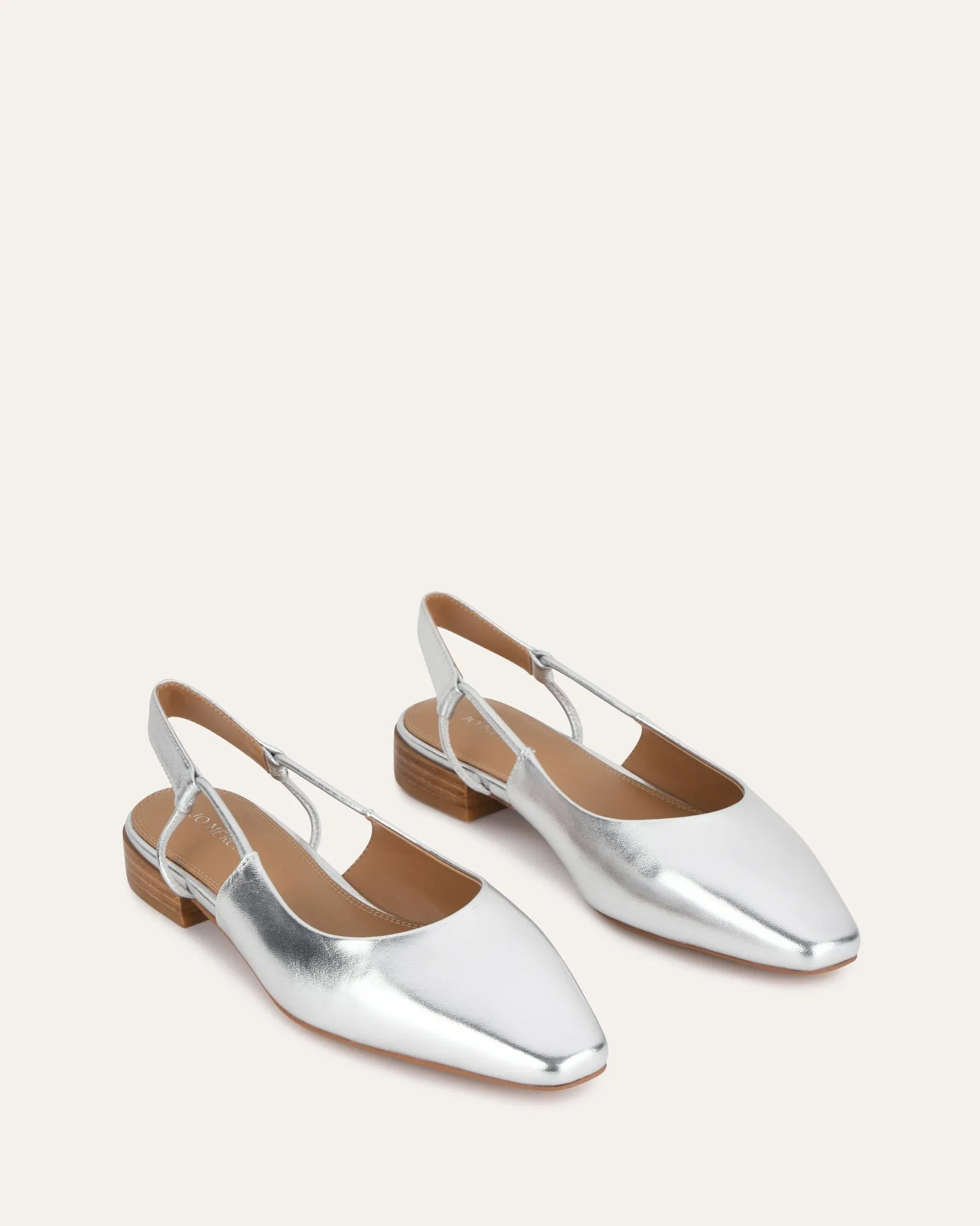 LARISSA ROBE BALLERINES CUIR ARGENTÉ