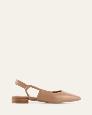 LARISSA ROBE BALLERINES CUIR BRUN