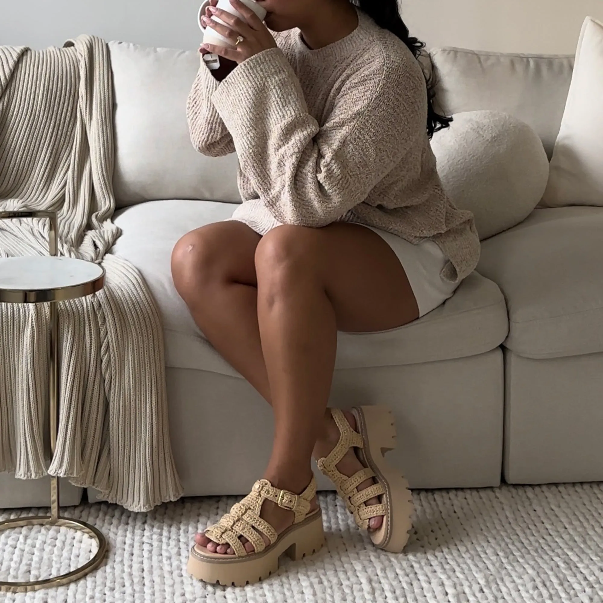 SANDALES LATICE LT TRICOT NATUREL