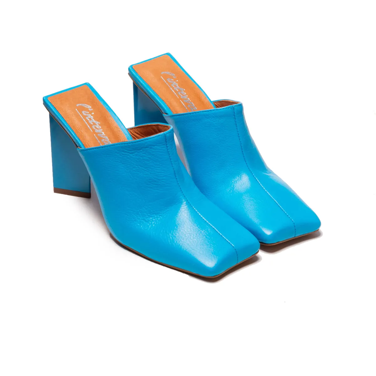 Loutro Cuir Bleu Électrique