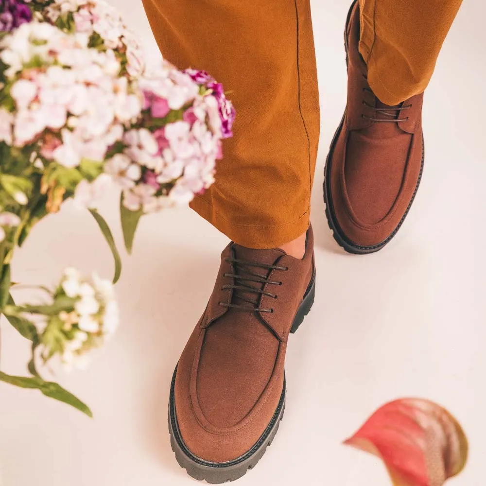 Chaussures Derby en Suédine Vegan pour Homme Luke | Marron