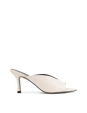 Mules Pointue Mabel - Cuir Blanc Craie