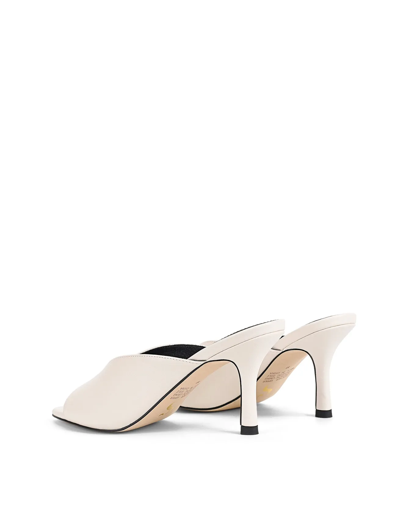 Mules Pointue Mabel - Cuir Blanc Craie
