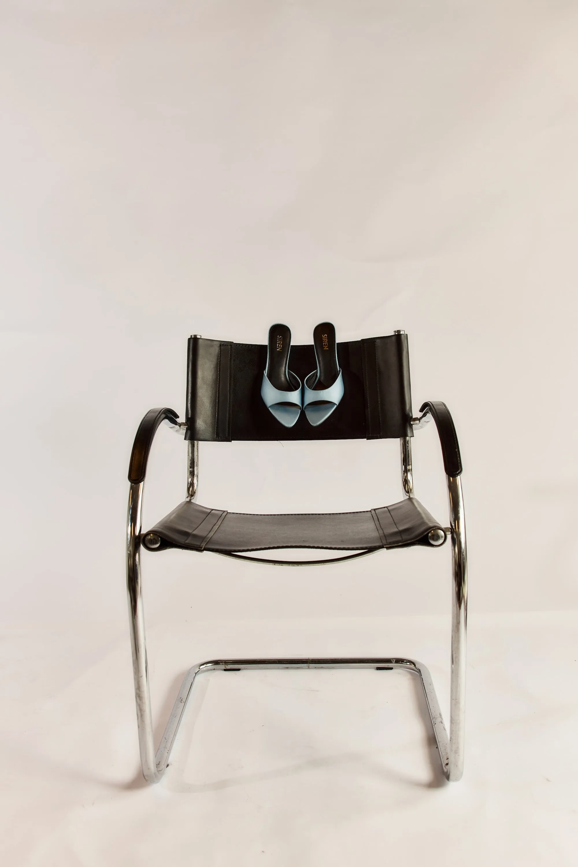 Mules Margot à Bout Pointu - Satin Bleu
