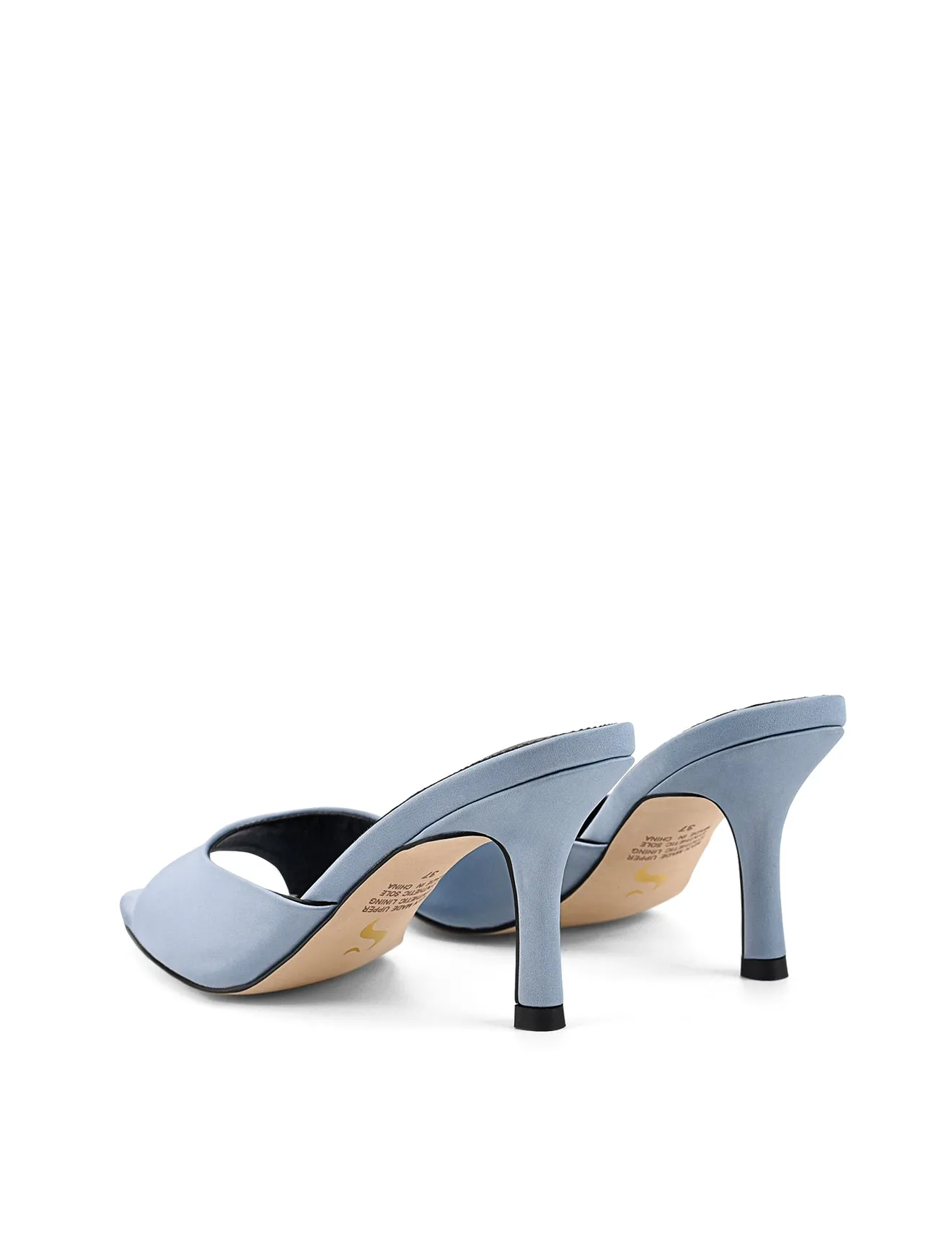 Mules Margot à Bout Pointu - Satin Bleu