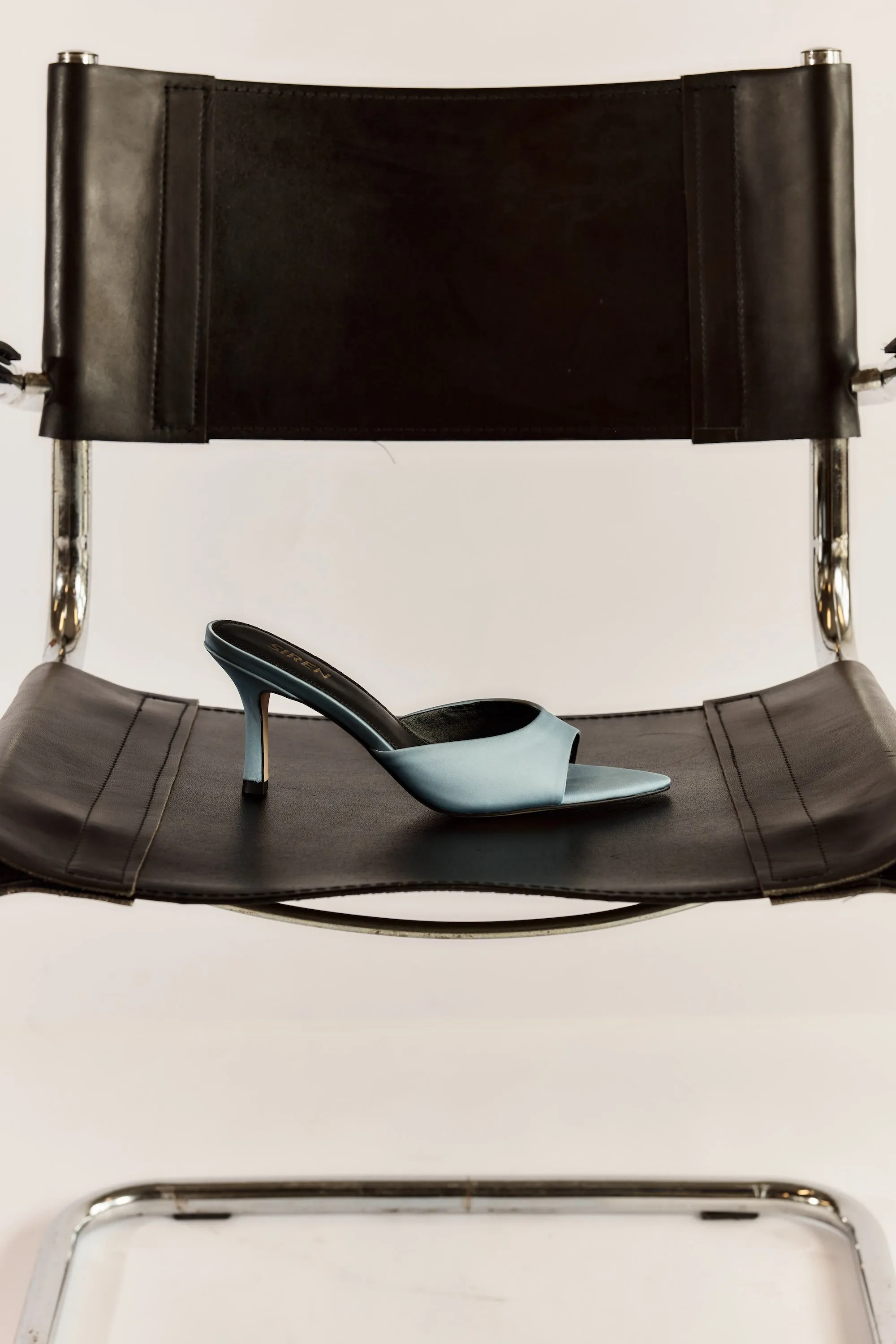 Mules Margot à Bout Pointu - Satin Bleu
