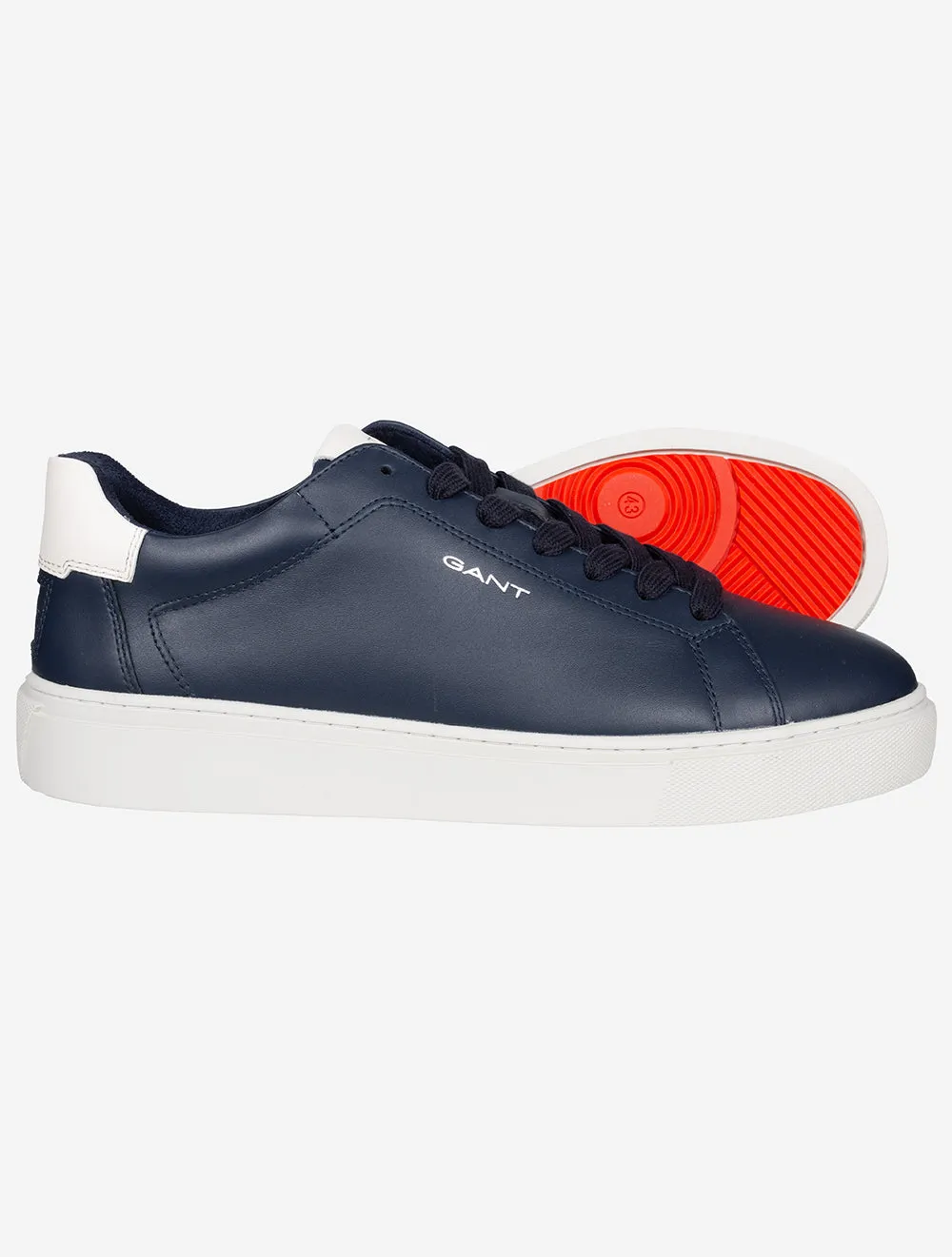 Mc Julien Basket en Cuir Marine Blanc