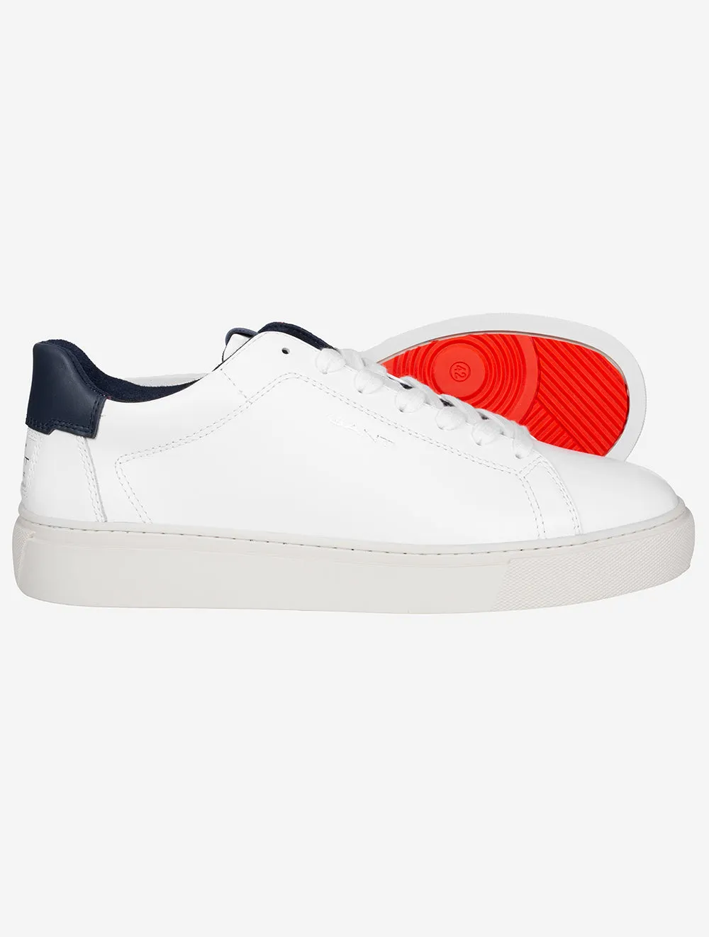 Mc Julien Basket en Cuir Blanc Marine