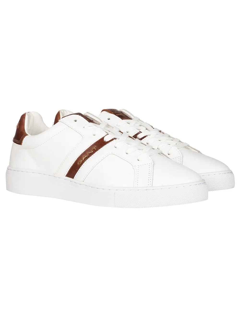 McJulien Basket en Cuir Blanc Cognac