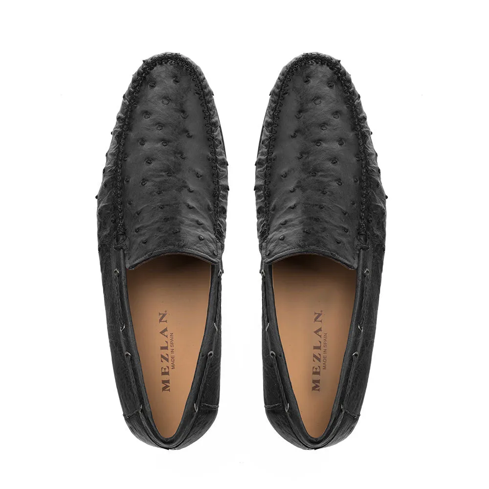 Mocassin habillé en autruche Mezlan Noir