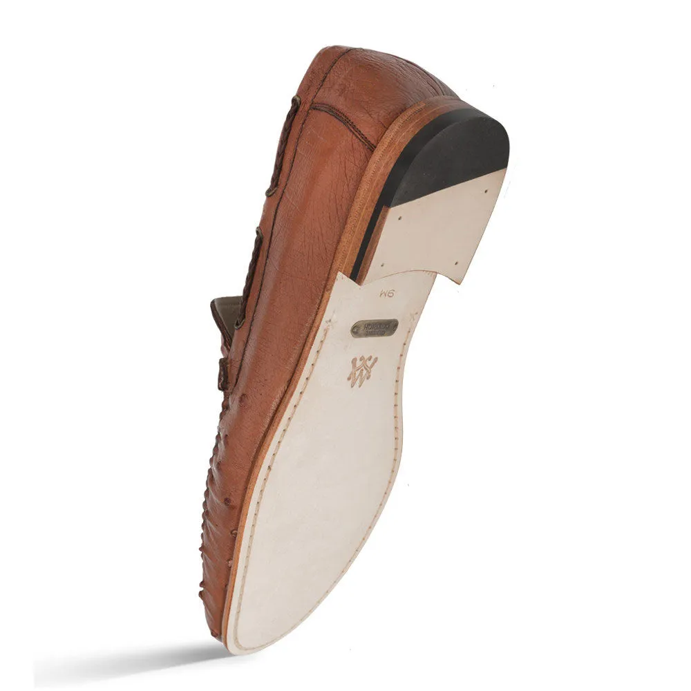 Mezlan Mocassin en Autruche Marron Cognac