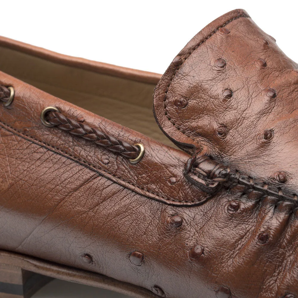 Mezlan Mocassin en Autruche Marron Cognac