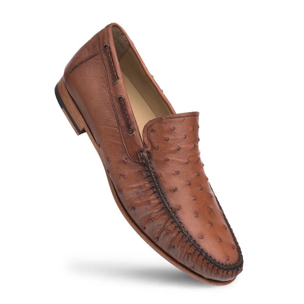 Mezlan Mocassin en Autruche Marron Cognac
