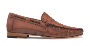 Mezlan Mocassin en Autruche Marron Cognac