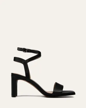 SANDALES NATSU À TALON MOYEN EN CUIR NOIR